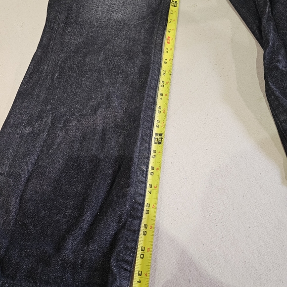 True Religion Straight Leg Jeans Size 32" Inseam 32" Black w/Black Stitch - Picture 16 of 16